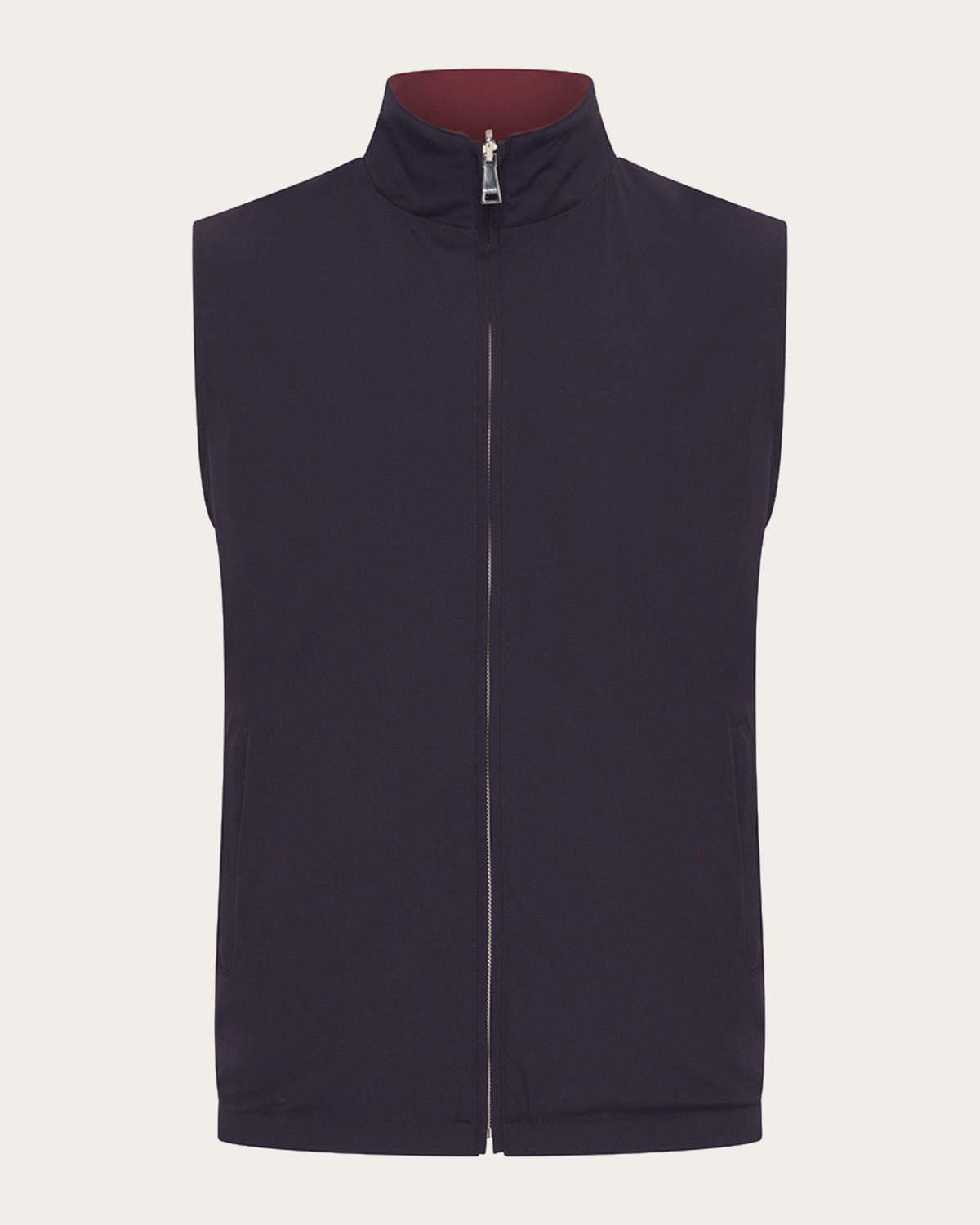 Romano Reversible Gilet – Burgundy/Navy Blue
