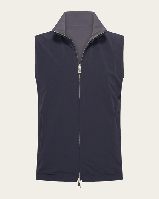 Romano Reversible Gilet – Blue/Dark Grey