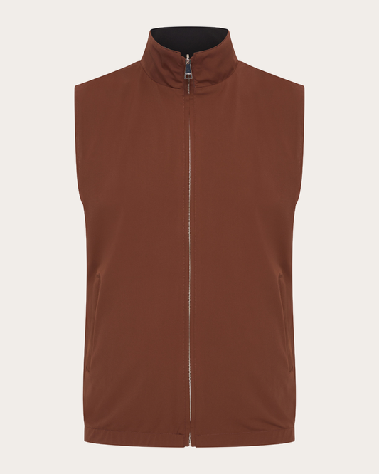 Romano Reversible Gilet – Brown Stone/Black