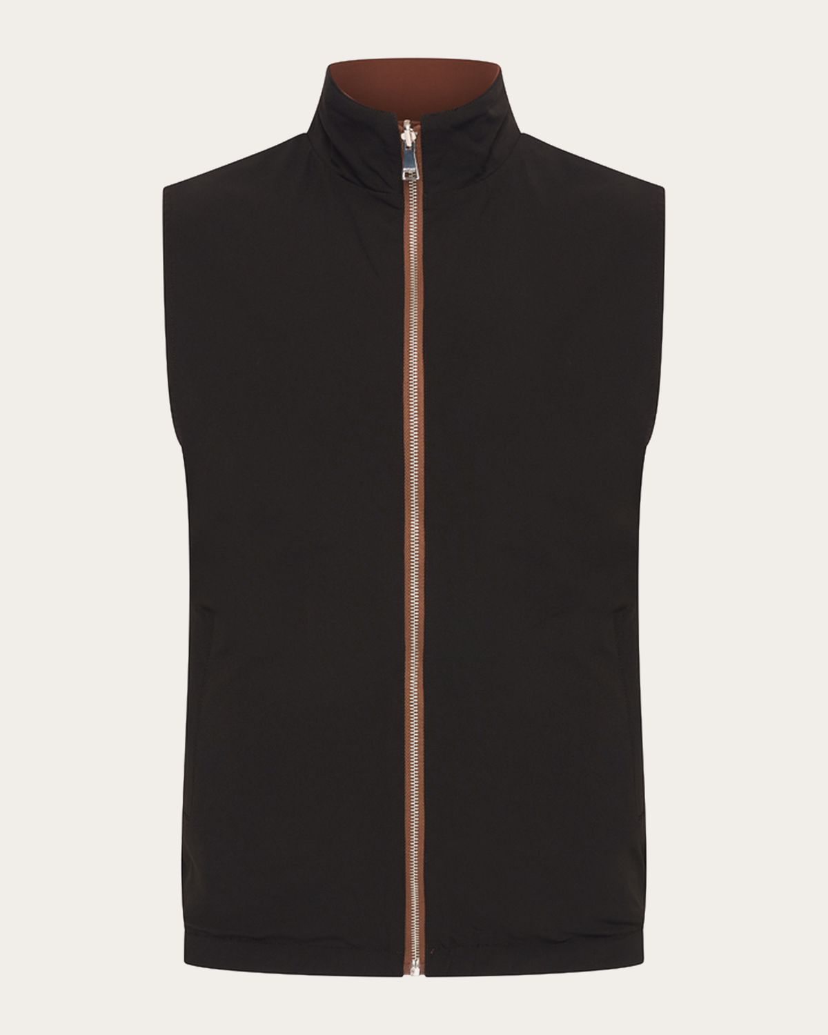 Romano Reversible Gilet – Brown Stone/Black
